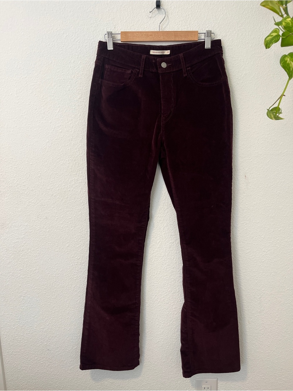 Levi’s 725 High-rise Bootcut Corduroy Burgundy Pants sz 29 x 32